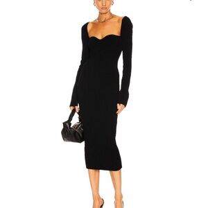 KHAITE Black Long Sleeve Dress